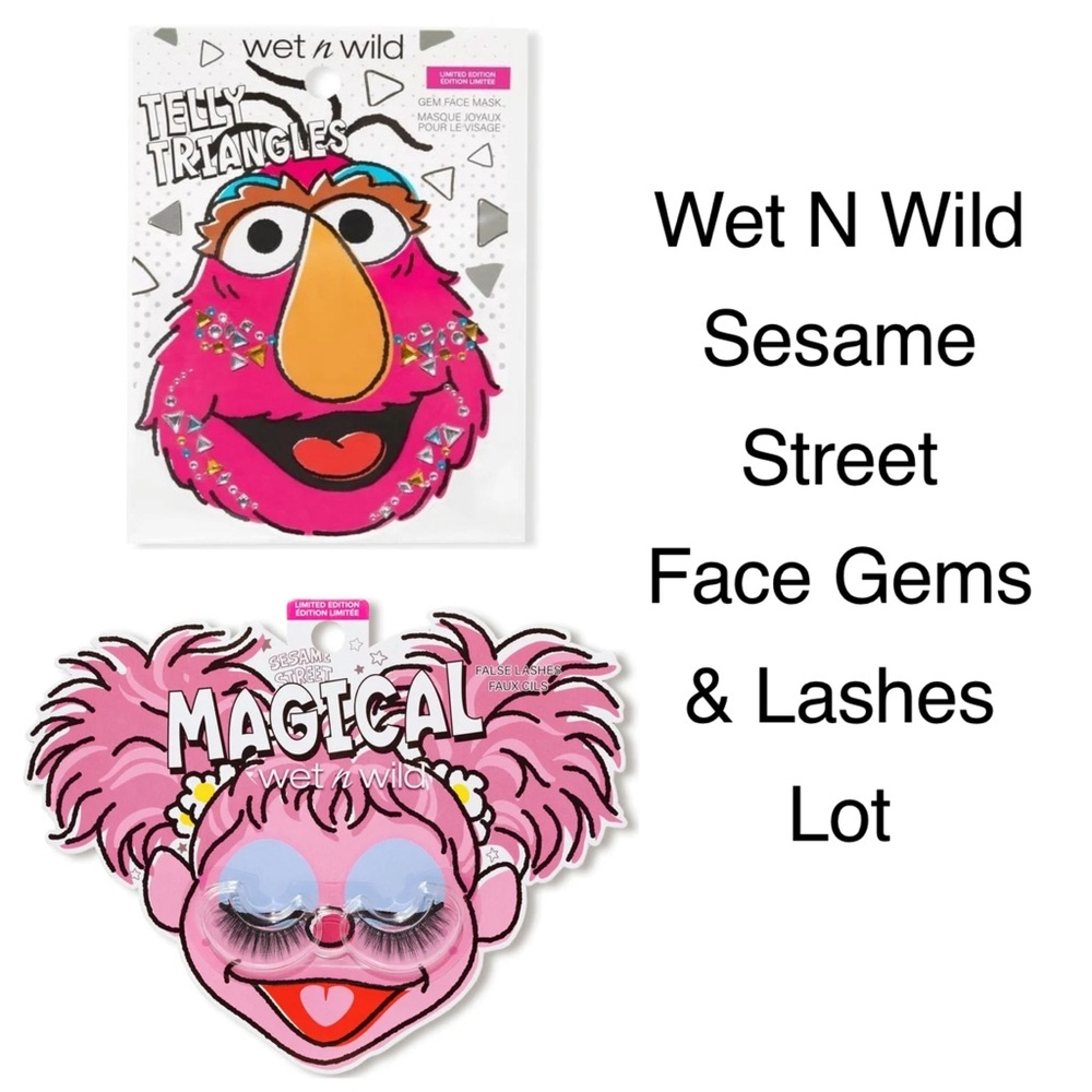 🆕 Wet N Wild Sesame Street Telly Triangles Face Gems & Magical Strip Lashes Lot